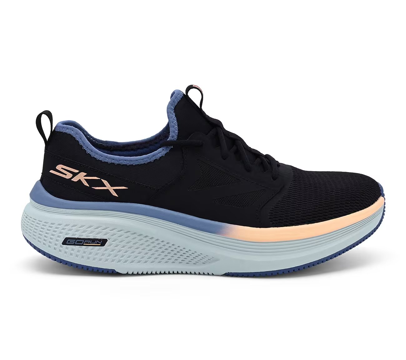 GO RUN ELEVATE 2.0 - ARTESIA, BLACK/BLUE/ORANGE Footwear Lateral View