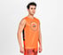 MENS SOCCER PERFORMANCE TANK, TAUPE/ ORANGE