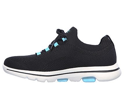 GO WALK 5 - UPRISE, BLACK/TURQUOISE Footwear Left View