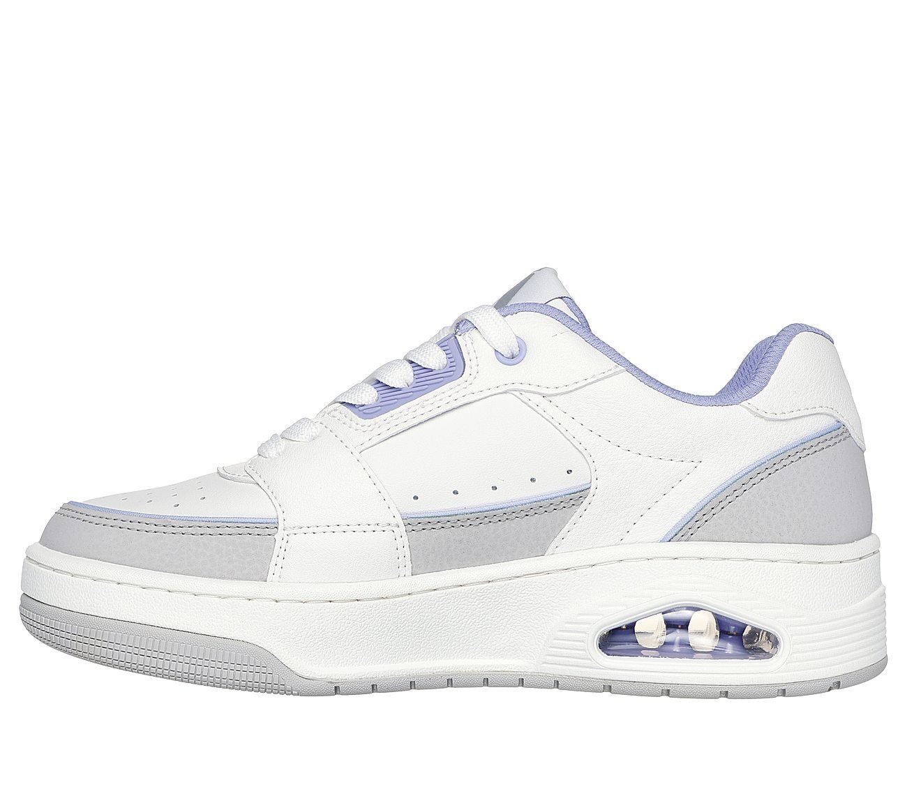 UNO COURT - COURTED STYLE, WHITE/LAVENDER Footwear Left View