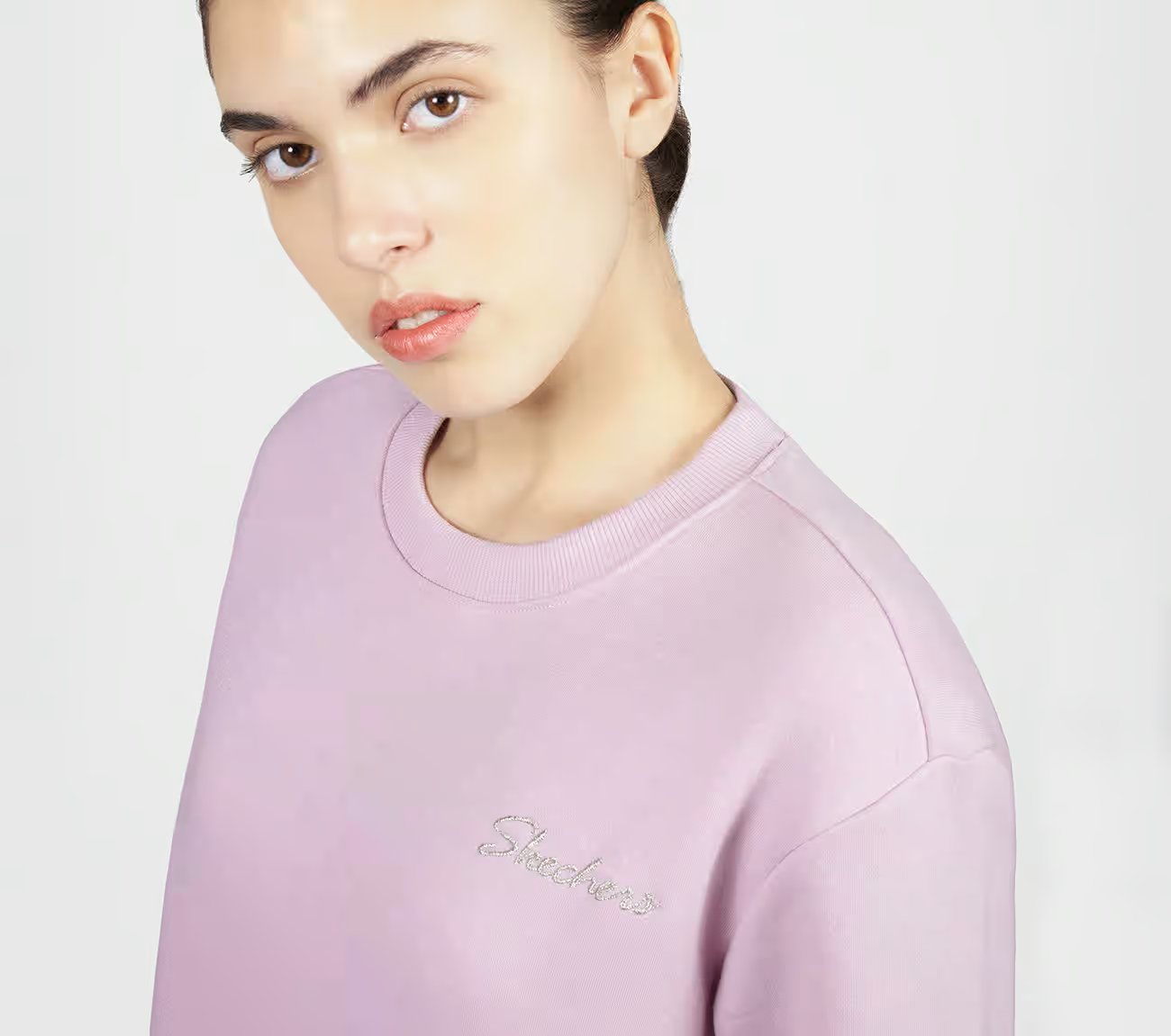 SKECH-SWEATS SIGNATURE P/O CREW, LAVENDER/PINK Apparel Right View