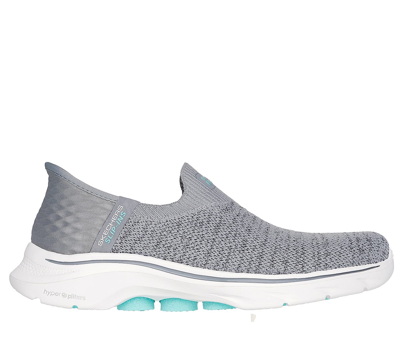 SKECHERS SLIP-INS: GO WALK 7 - SPRINGTIME, GREY Footwear Lateral View