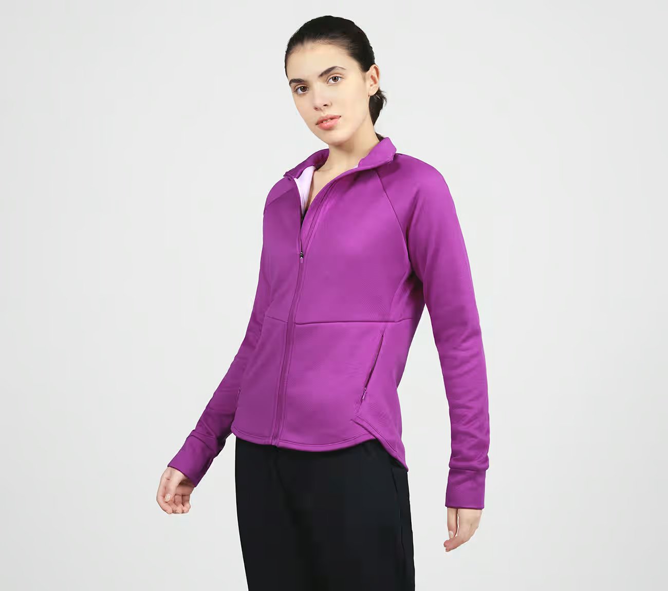 PERFORMANCE TECH FLEECE JACKET, VIOLET RAYS/ ORCHID BLOOM Apparel Top View