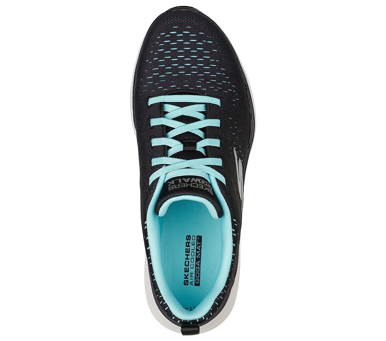 GO WALK 6 - ADORA, BLACK/AQUA Footwear Top View