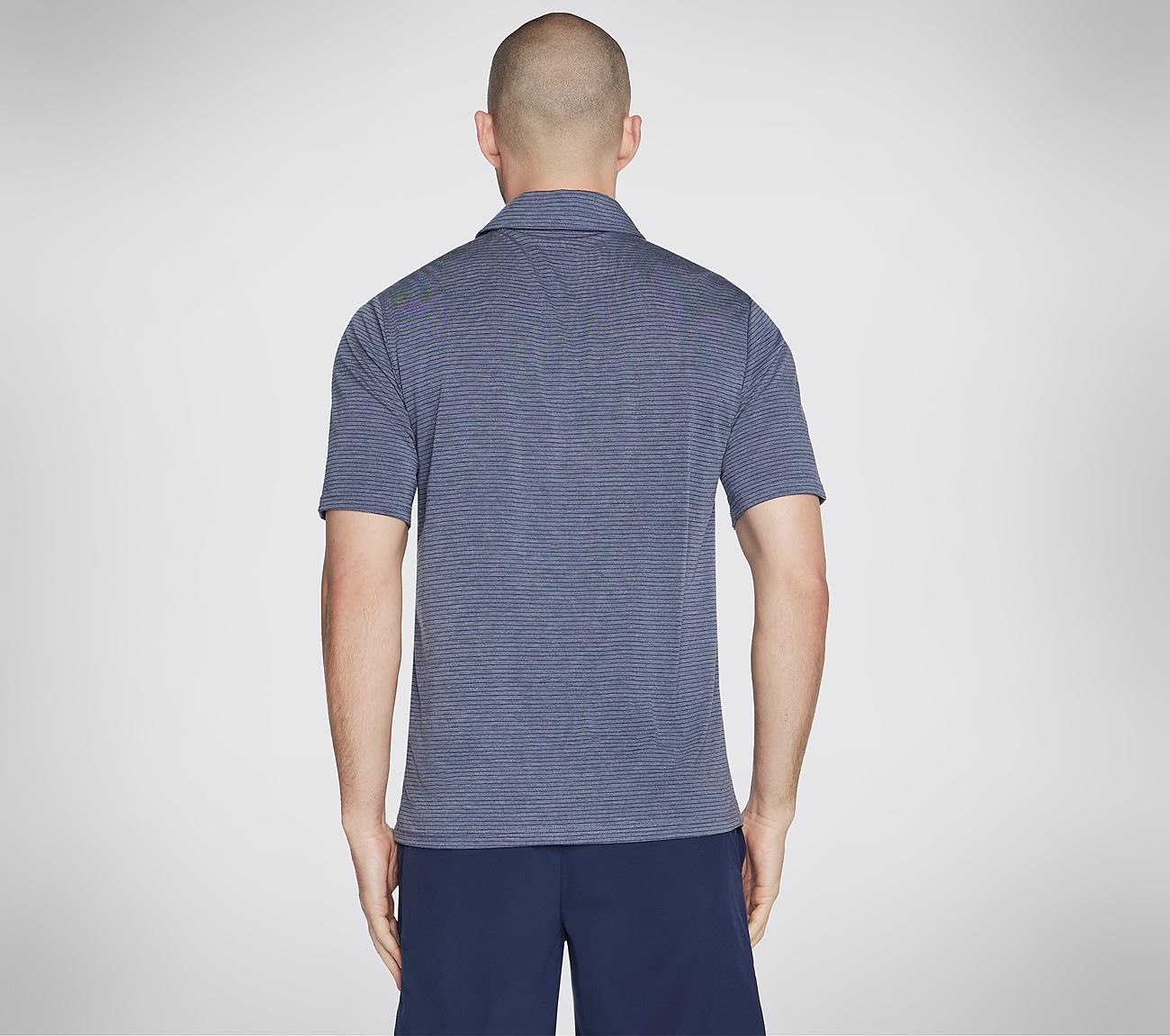 GODRI PREMIER STRIPE POLO, NNNAVY Apparel Top View