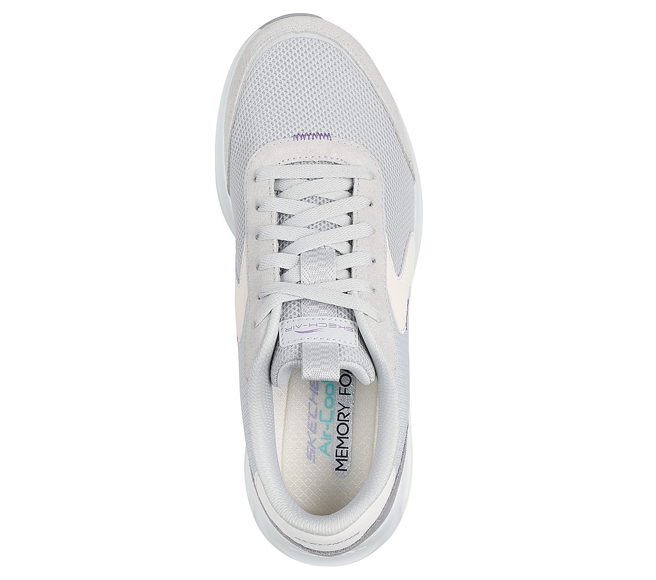 SKECH-AIR COURT-AIR WAVE, LIGHT GRAY/MULTI Footwear Top View