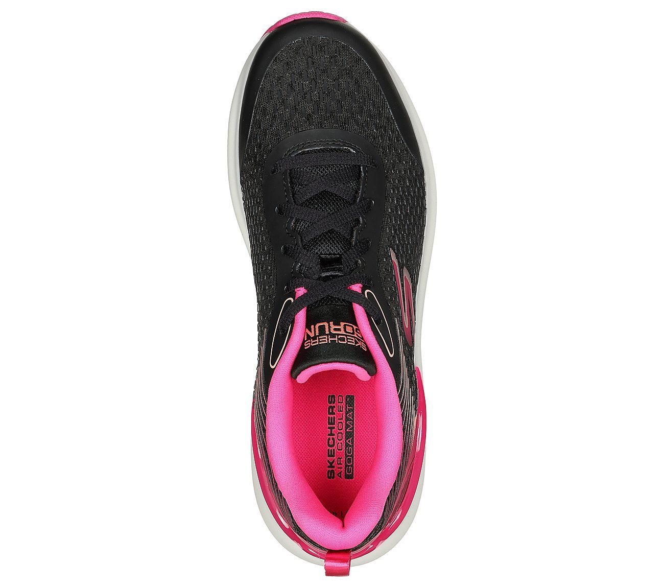 MAX CUSHIONING HYPER BURST, BLACK/HOT PINK Footwear Top View