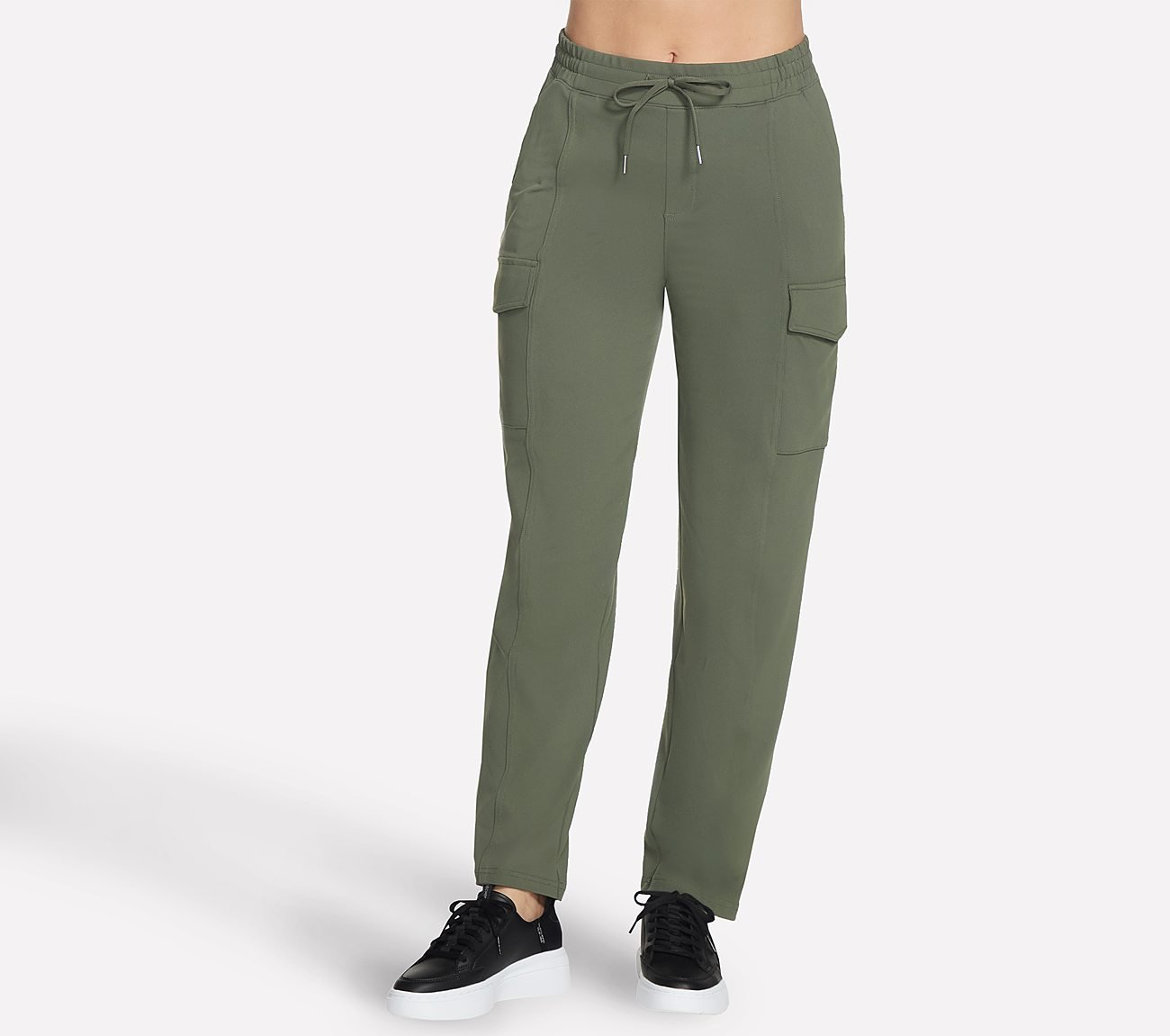 SKECHERS SLIP-INS CARGO PANT, OLIVE/BLK Apparels Lateral View