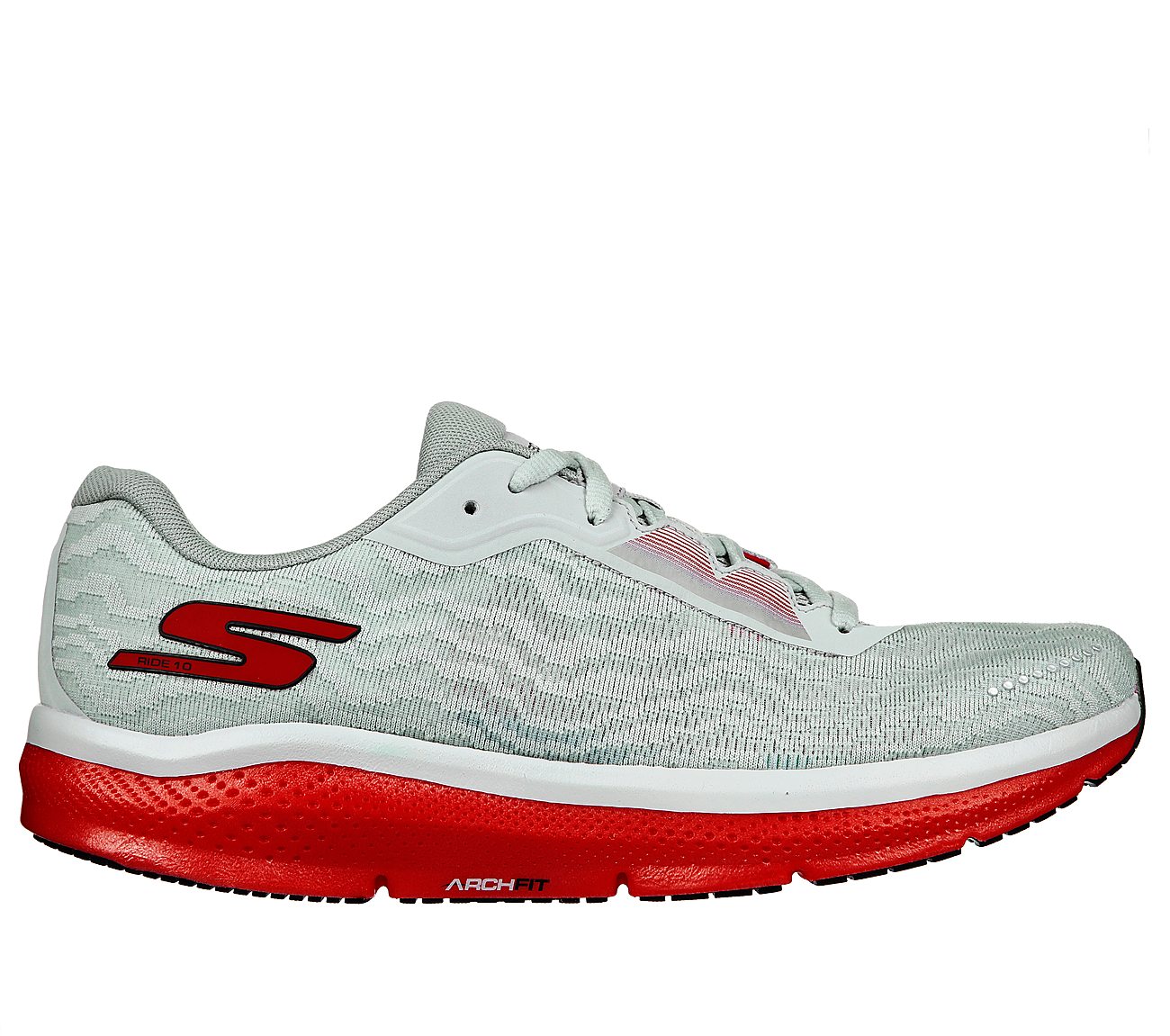 Skechers Grey/Red Go Run Ride 10 Running Shoes For Men - Style ID: 246045 |
