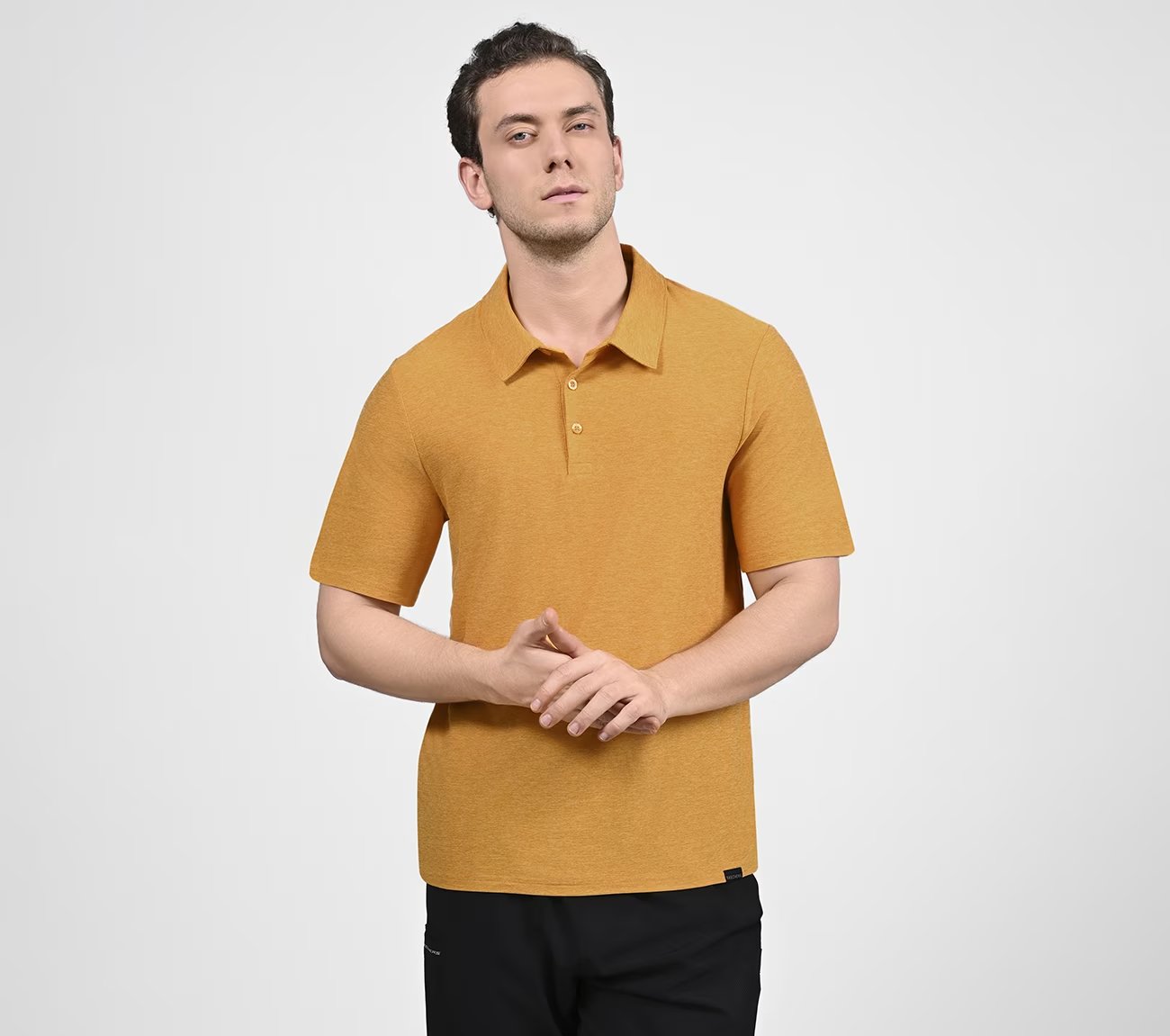 GODRI ALL DAY POLO, GOLD Apparel Lateral View