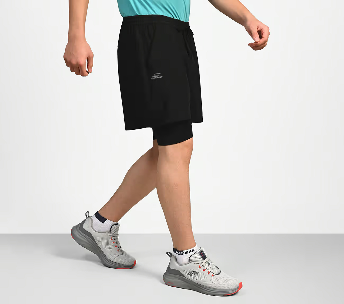 FIREFLY LAYER SHORTS, BLACK/CHARCOAL/BLUE Apparel Top View