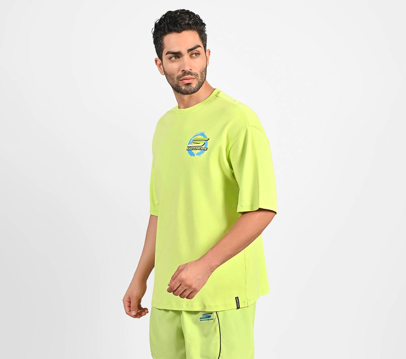 PICKLEBALL OVERSIZE T-SHIRT, LIME Apparel Top View