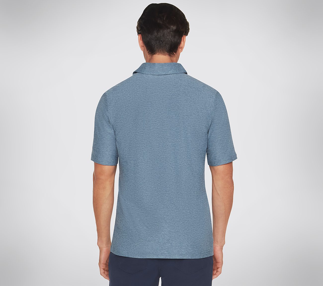 GODRI ALL DAY POLO, BLUE/GREY Apparels Top View