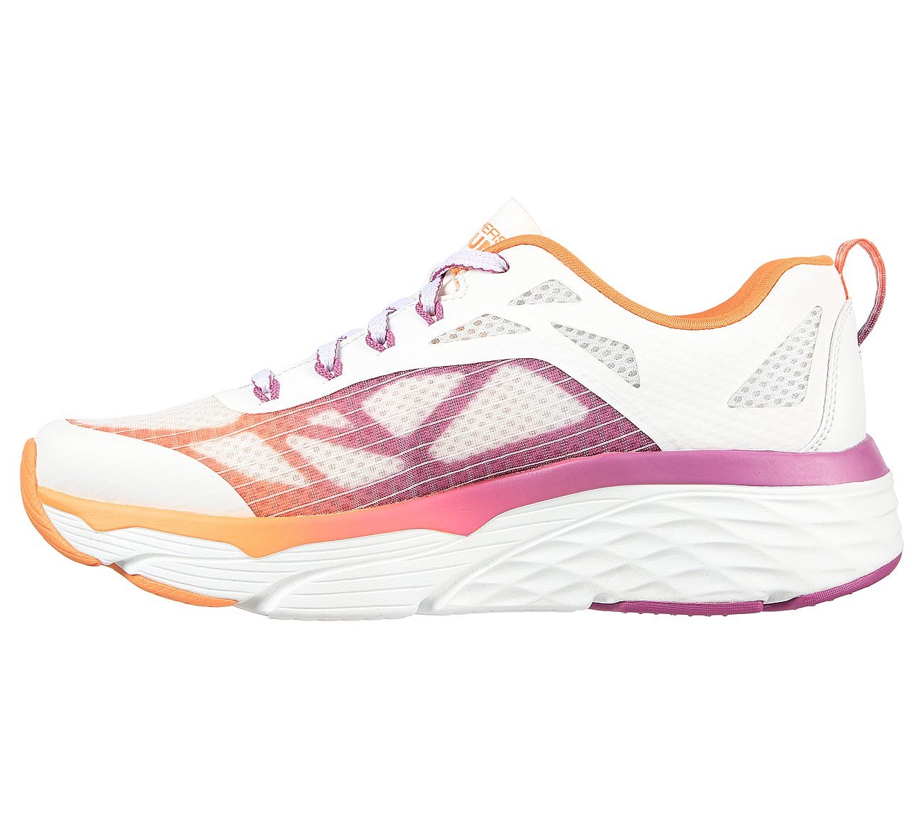 MAX CUSHIONING ELITE-EVEN STR, WHITE ORANGE Footwear Left View