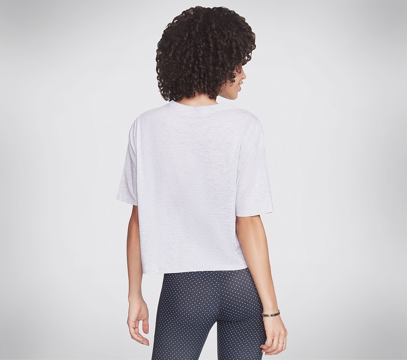 USA SKECHERS CROP, LIGHT GREY Apparel Top View