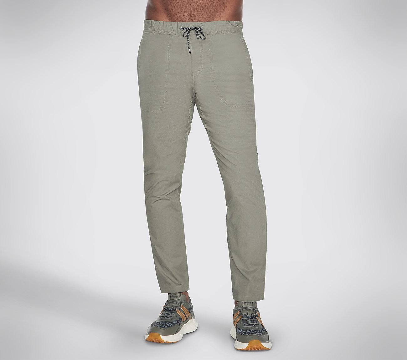 THE GOWALK ENVOY PANT, OLIVE GRAY Apparel Lateral View