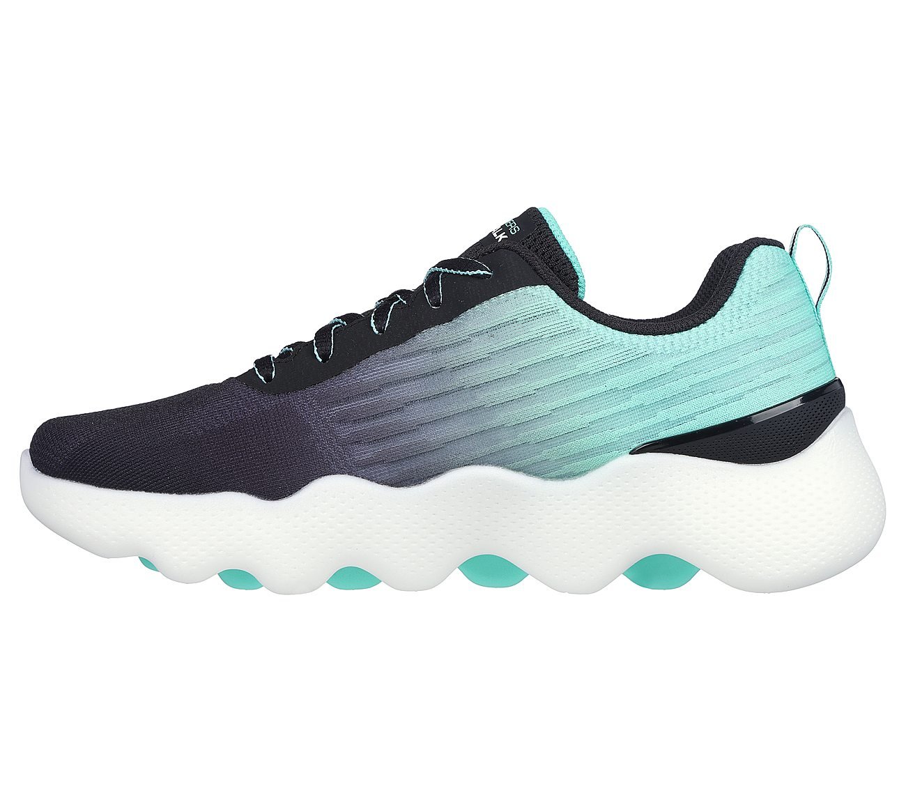 GO WALK MASSAGE FIT, BLACK/TURQUOISE Footwear Left View