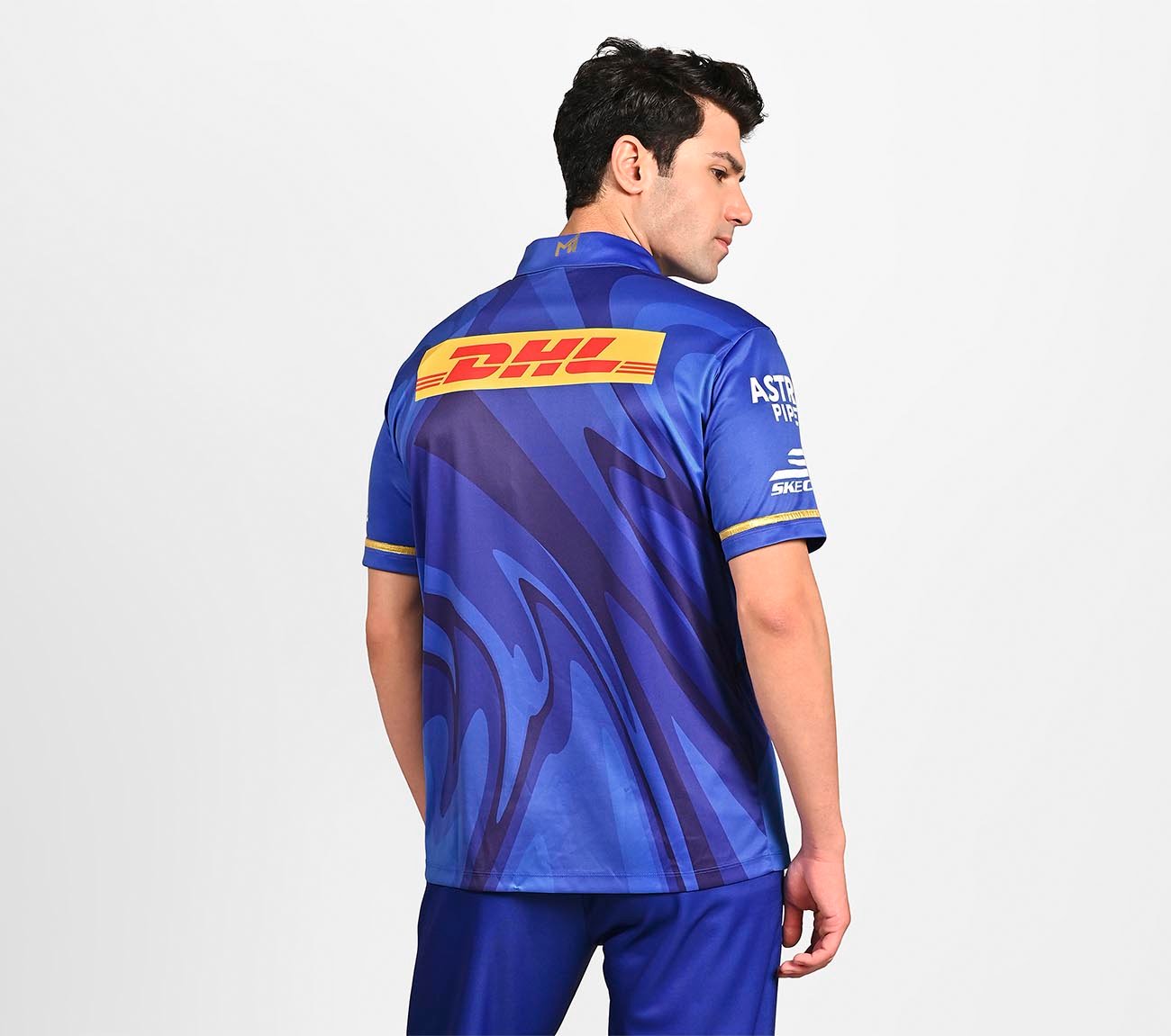 MUMBAI INDIANS: IPL FAN JERSEY 2025, ROYAL/NAVY/LIME Apparel Left View