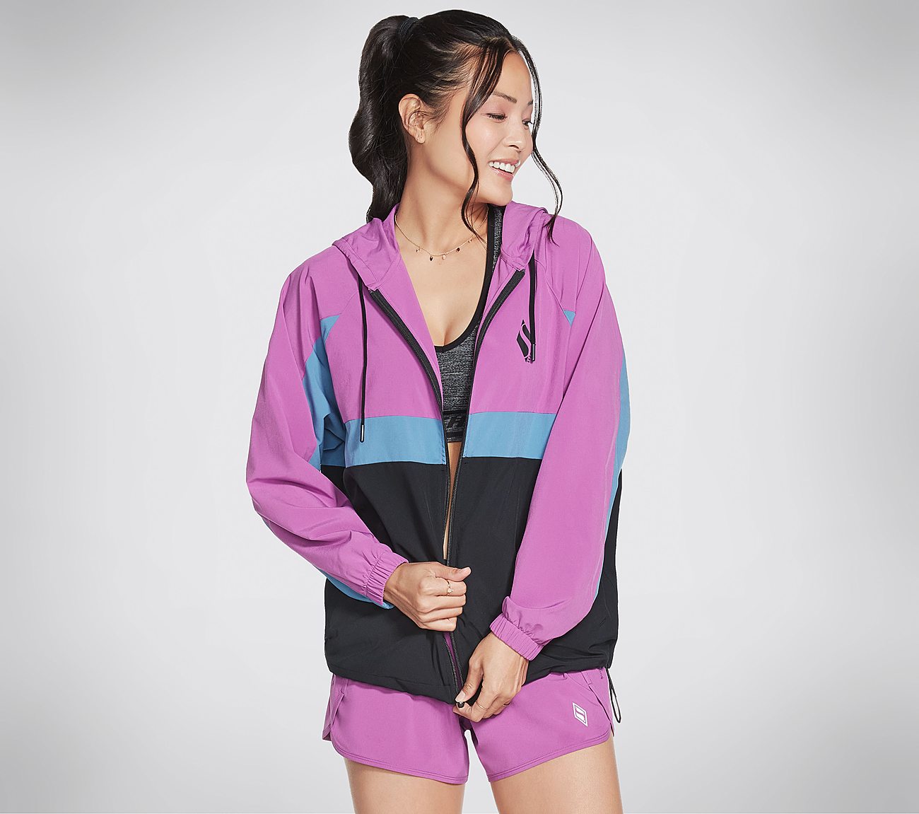 GOWALK WEAR LOGO JACKET, PURPLE/HOT PINK Apparels Bottom View