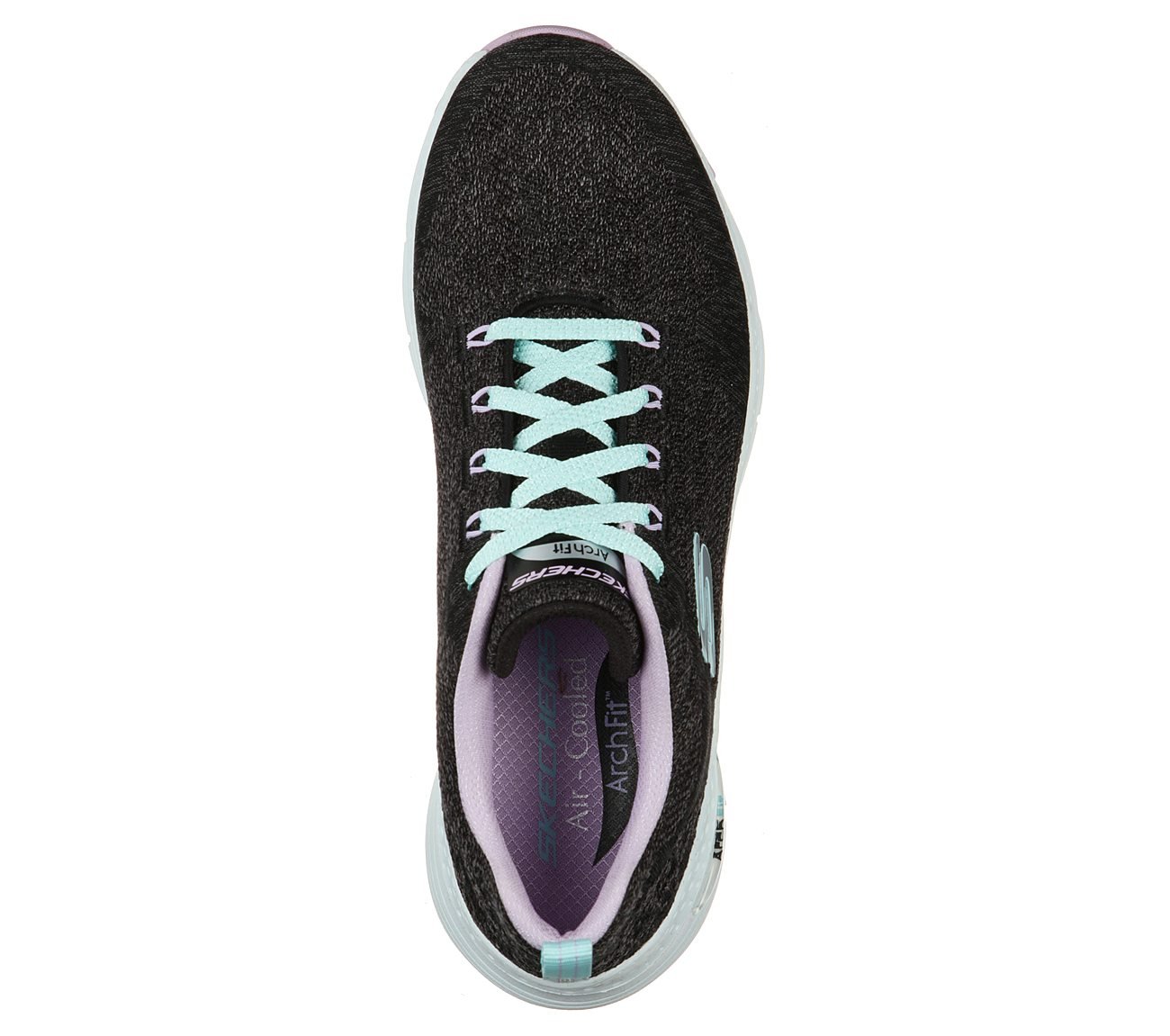 ARCH FIT-COMFY WAVE, BLACK/LAVENDER Footwear Top View