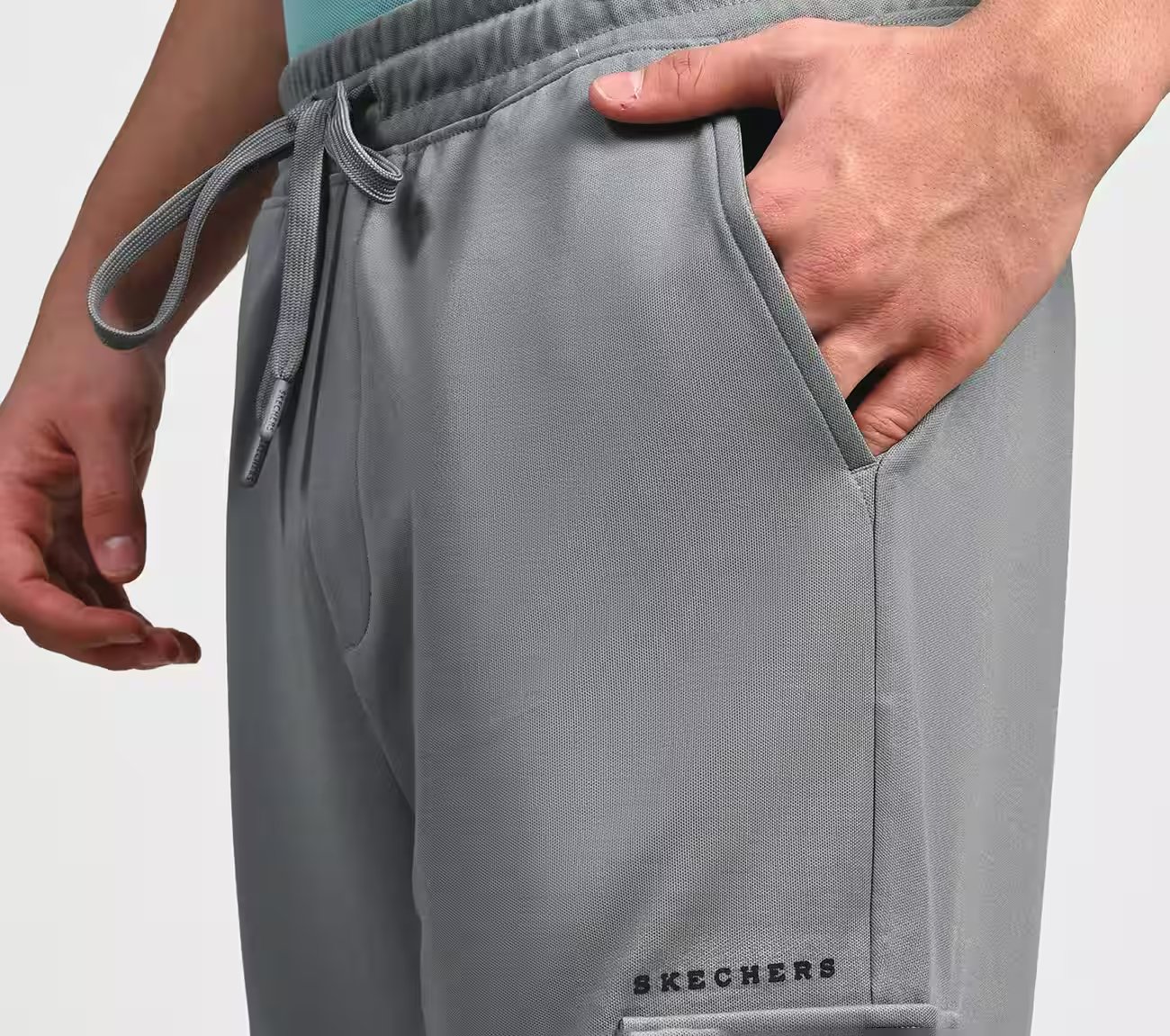 ATHLEISURE CARGO JOGGERS, CHARCOAL Apparel Right View