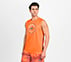 MENS SOCCER PERFORMANCE TANK, TAUPE/ ORANGE