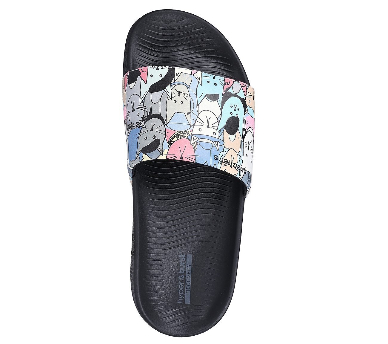 HYPER SLIDE - PAWSOME, BLACK/MULTI Footwear Top View