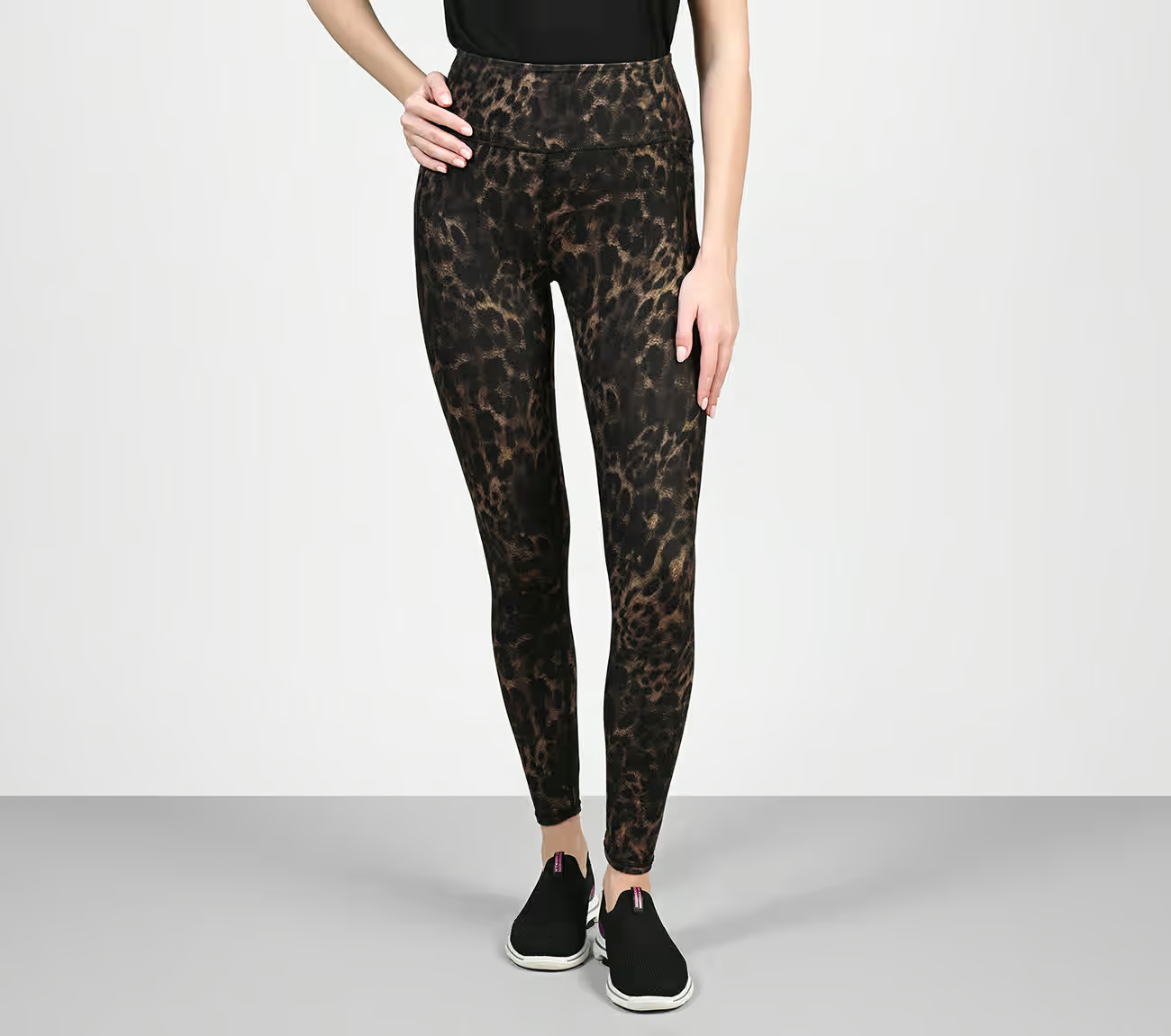 SKECHERS DIAMOND BRUSHED CHEETAH HW FL LEGGING, NATURAL/TAUPE Apparel Lateral View