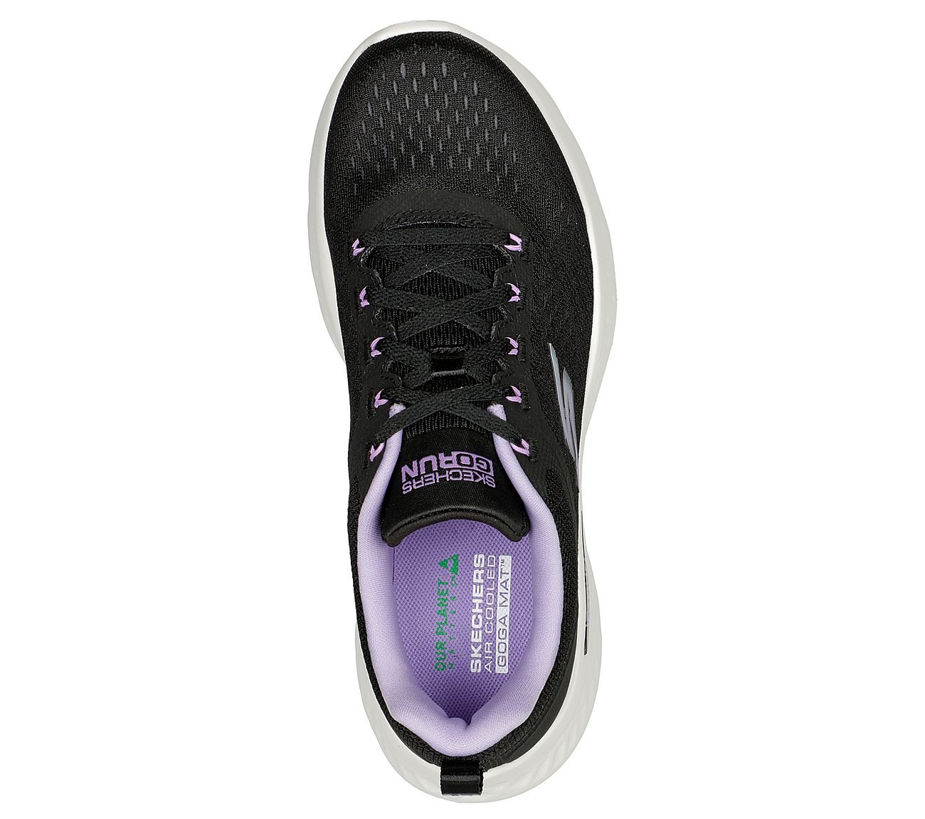 GO RUN LITE, BLACK/PURPLE Footwear Top View