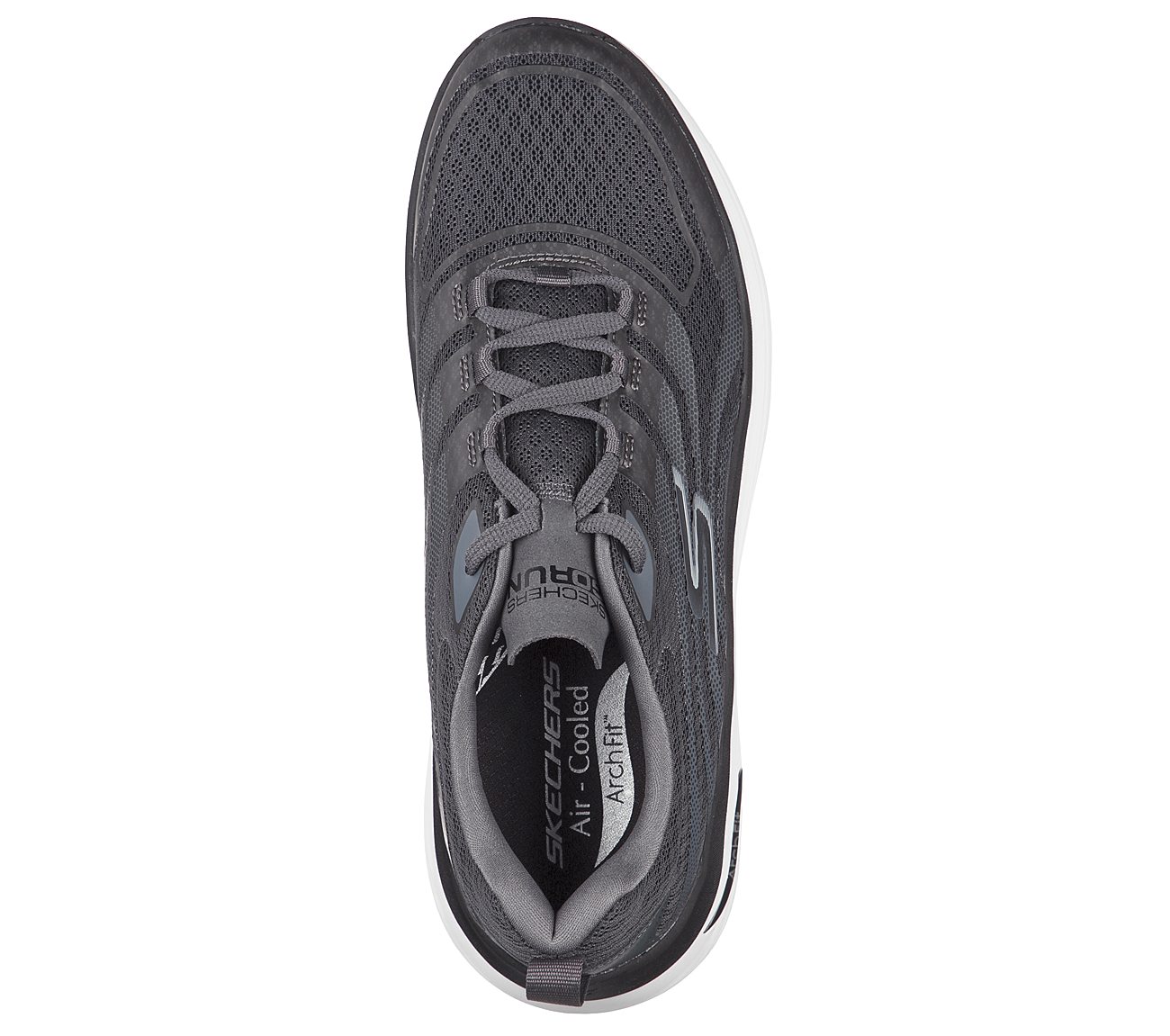 Skechers Charcoal/Black Max Cushioning Arch Fit Enig Mens Lace Up Shoes ...
