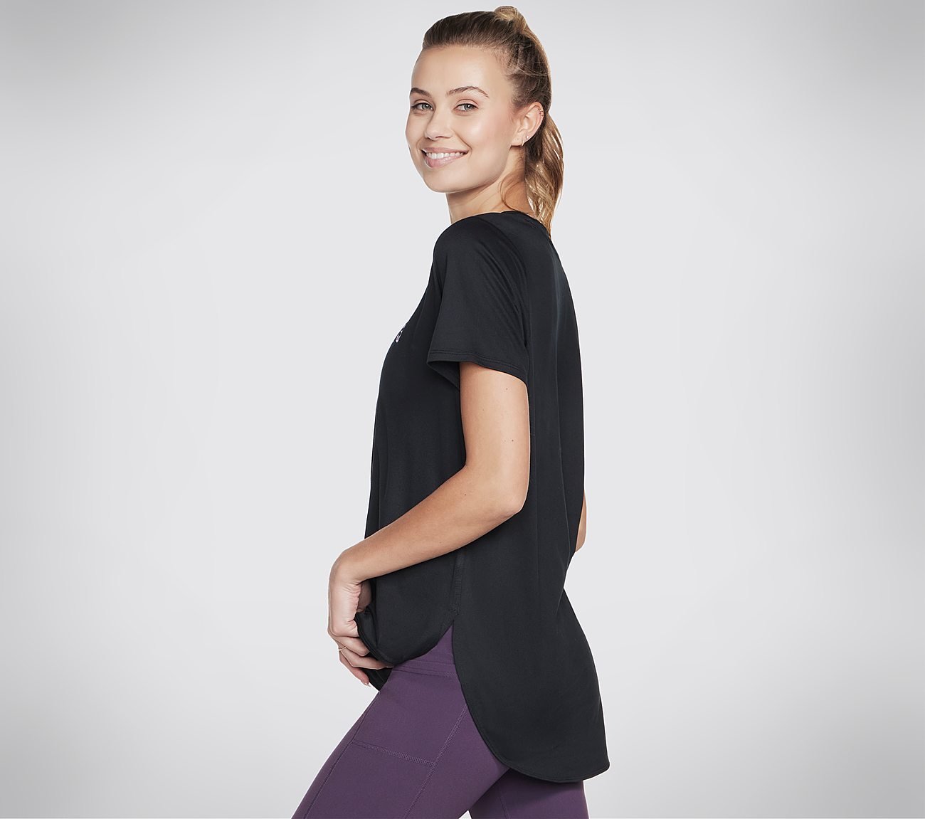 GODRI SWIFT SKECHERS TUNIC T-SHIRT, BBBBLACK Apparel Bottom View