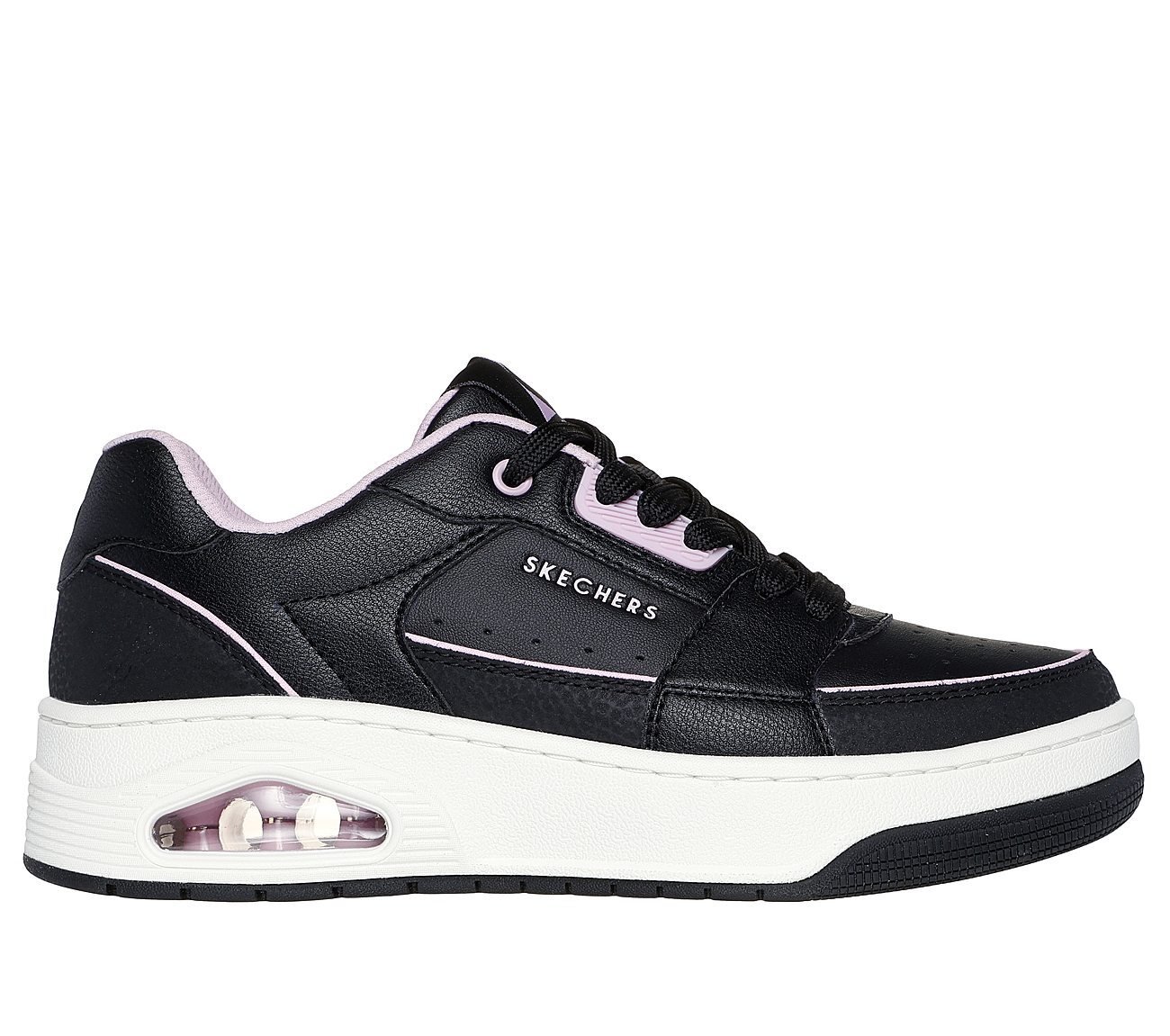 UNO COURT - COURTED STYLE, BLACK/LIGHT PINK Footwear Lateral View