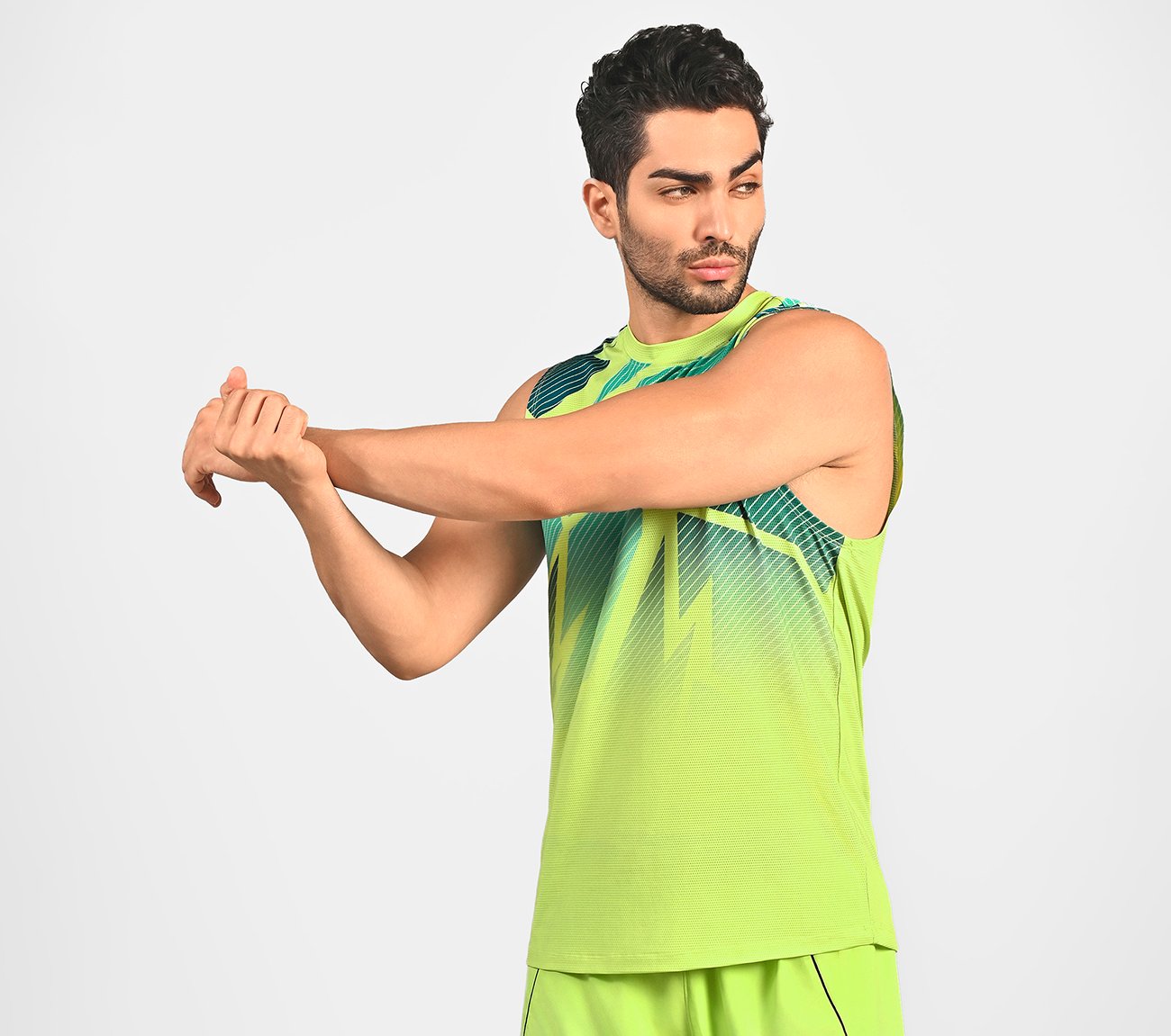 SKECHERS PICKLEBALL TANK, LIME Apparel Right View