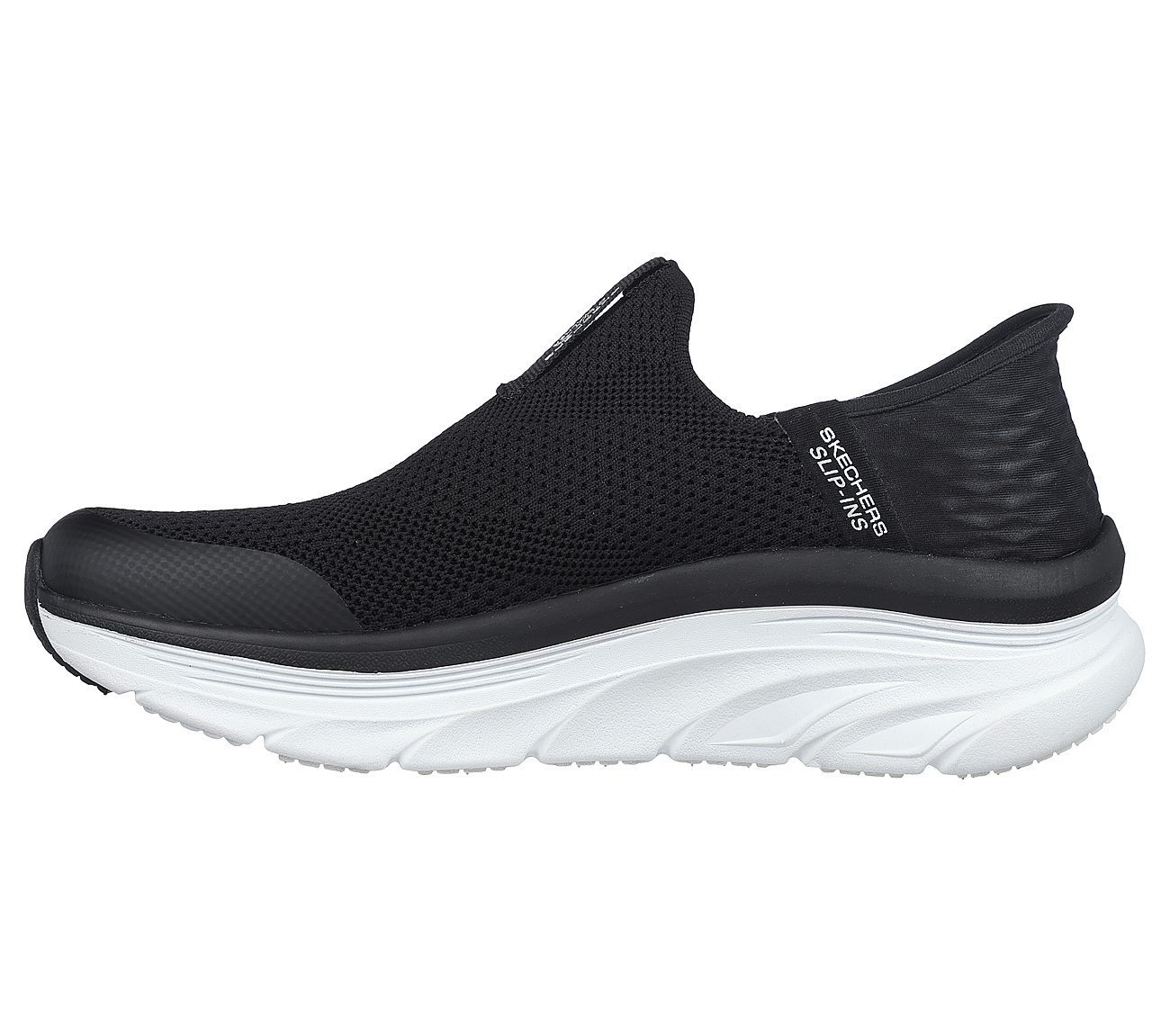 Skechers Slip-ins Relaxed Fit®: D'Lux Walker - Homebound, BLACK/WHITE Footwear Left View