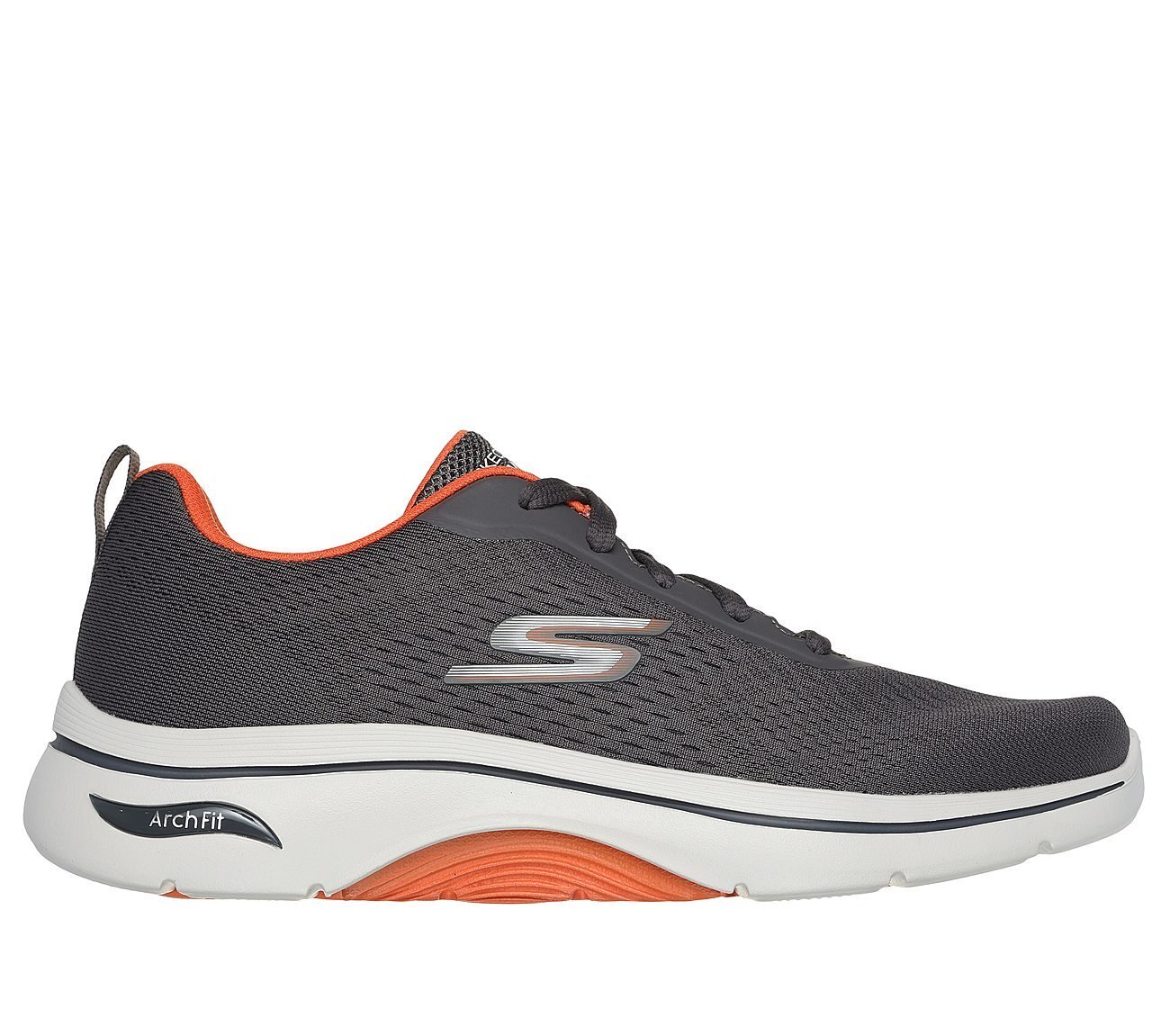 GO WALK ARCH FIT 2.0 - IDYLLI, CHARCOAL/ORANGE Footwear Lateral View