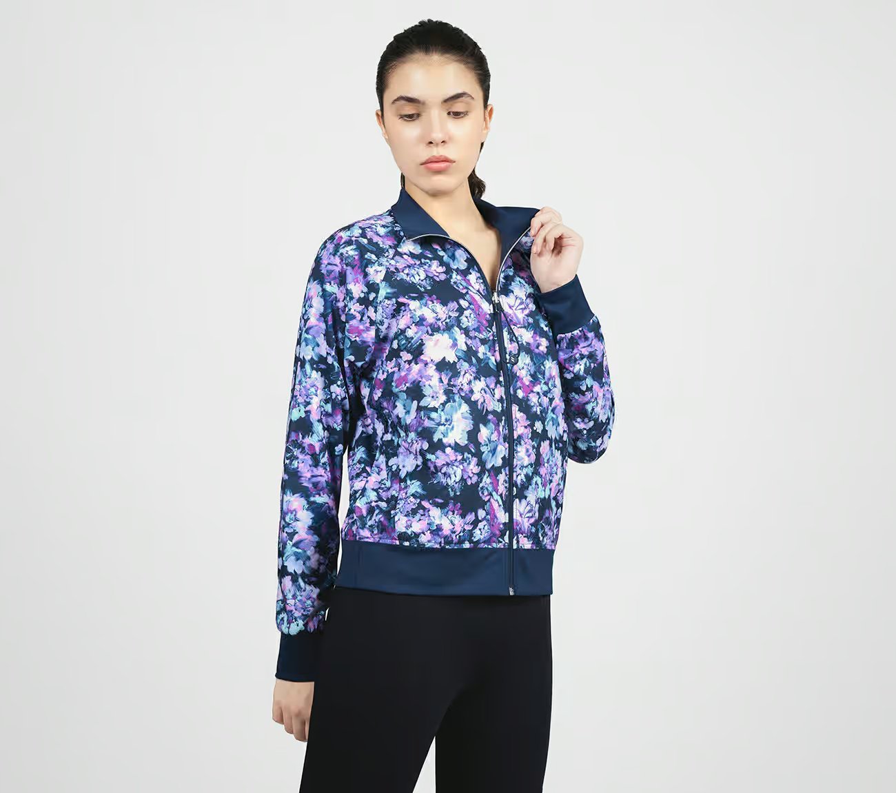 MISTY FLORAL REVERSIBLE JACKET, MISTY FLORAL BLUE Apparel Bottom View