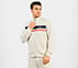 PERFORMANCE TRACK JACKET, NATURAL/GREY Apparel Top View