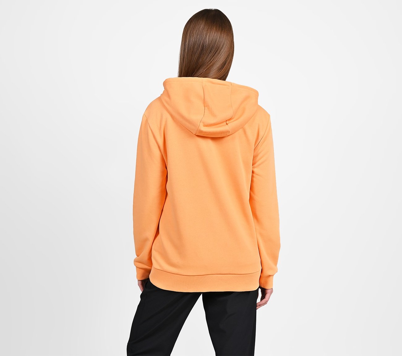 WOMENS BASIC FRONT OPEN HOODIE, Orange Apparel Left View