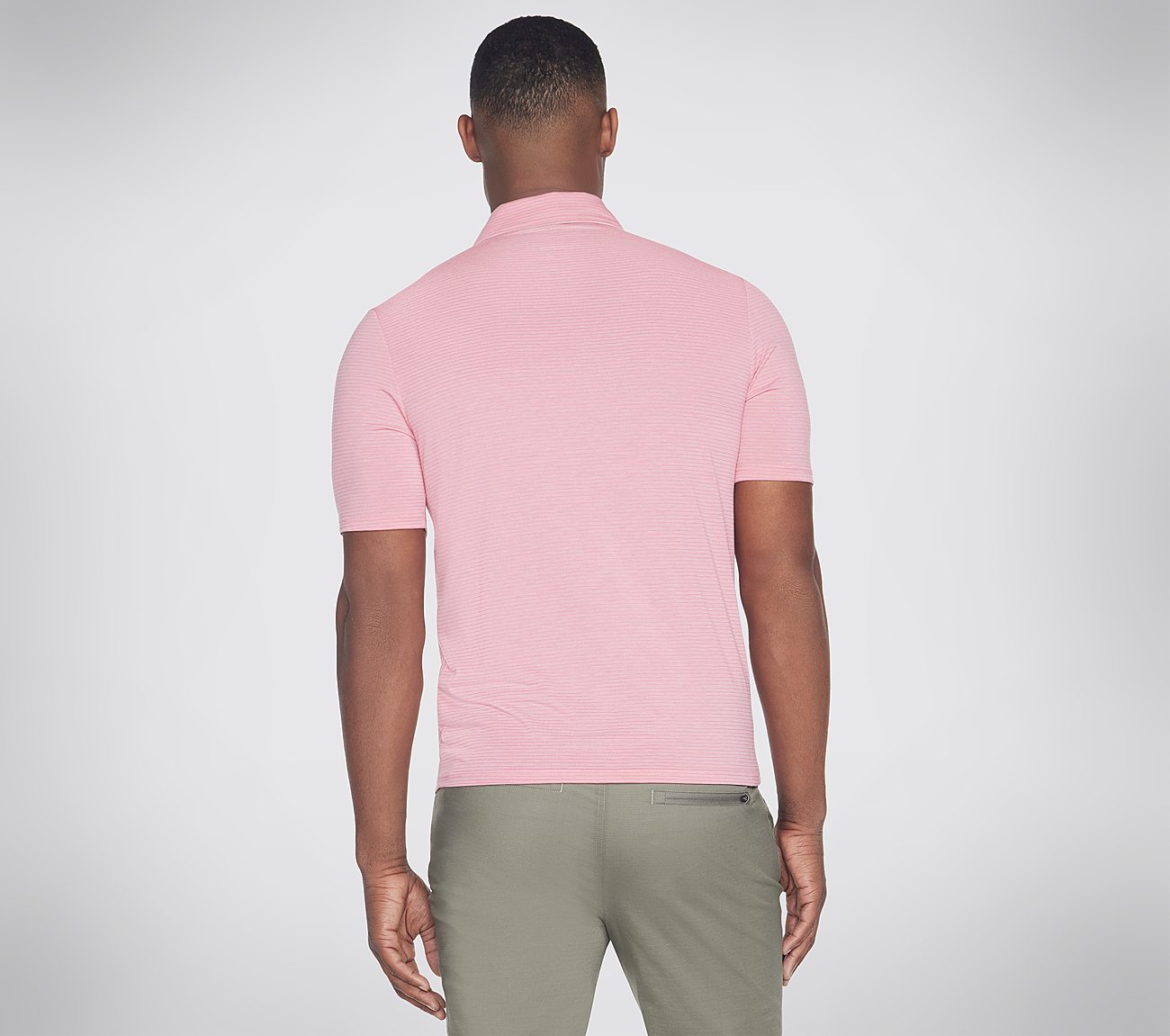 GODRI PREMIER STRIPE POLO, MAUVE NATURAL Apparel Top View