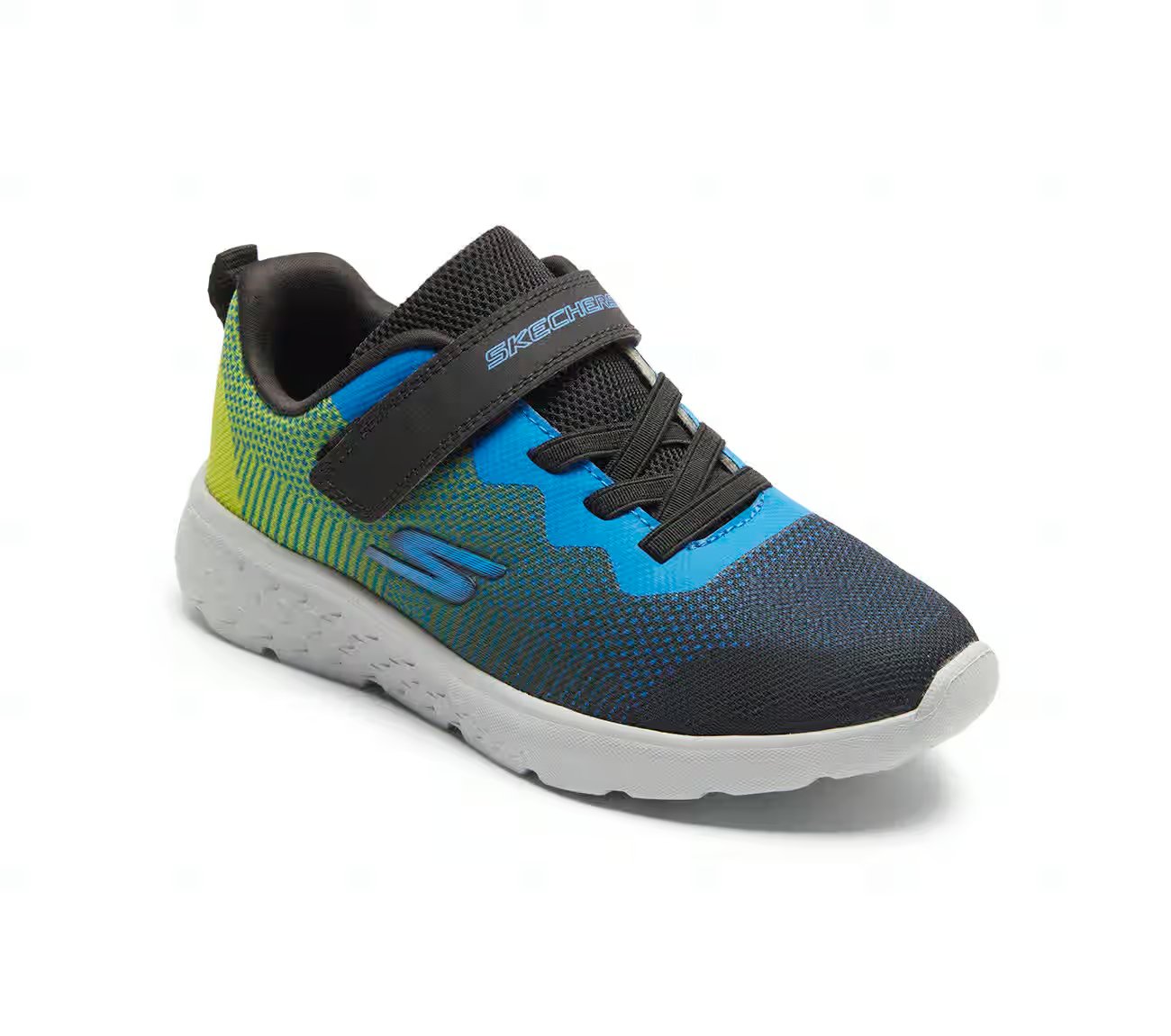 GO RUN 400, BLACK/BLUE/LIME Footwear Right View