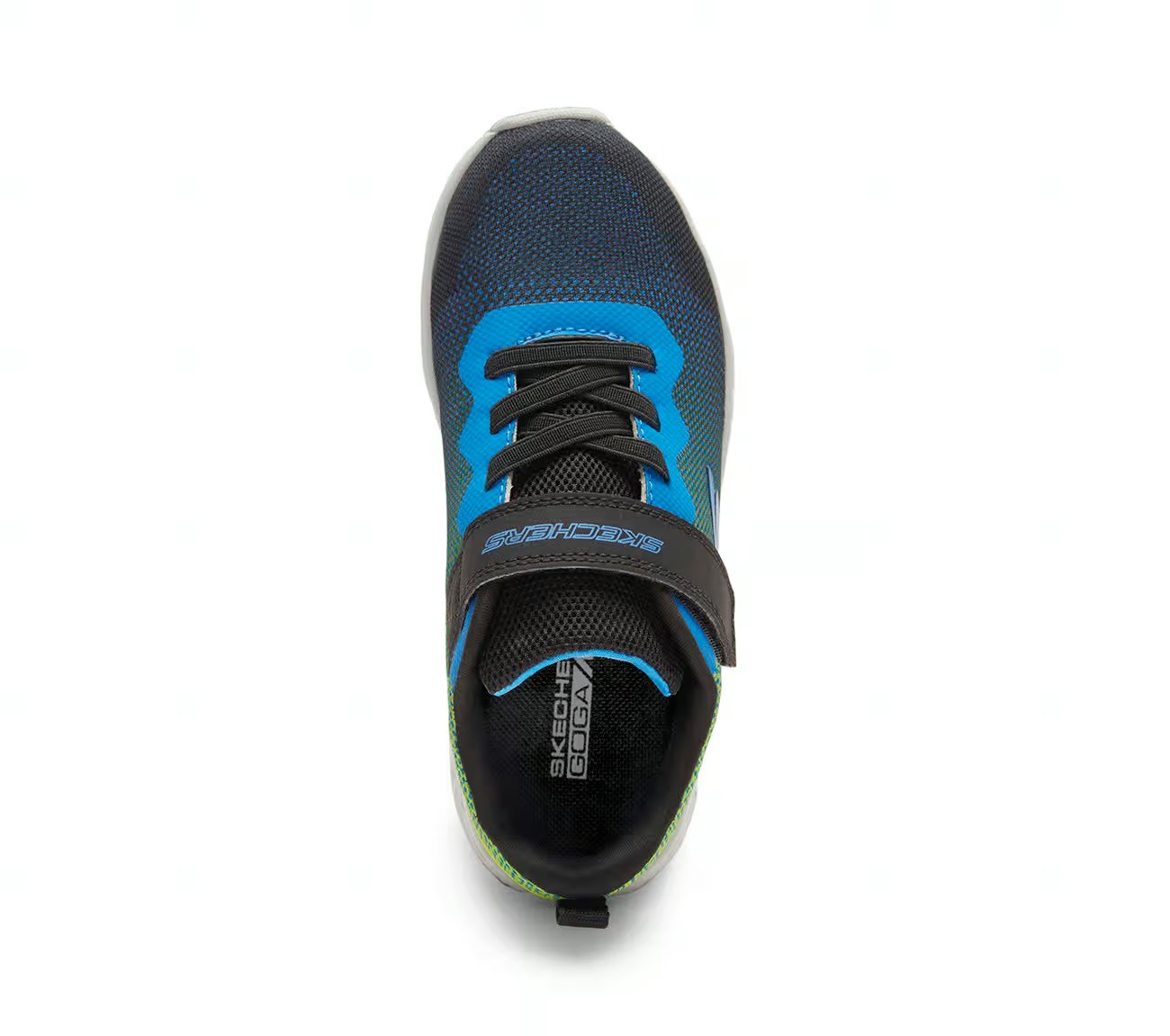 GO RUN 400, BLACK/BLUE/LIME Footwear Top View