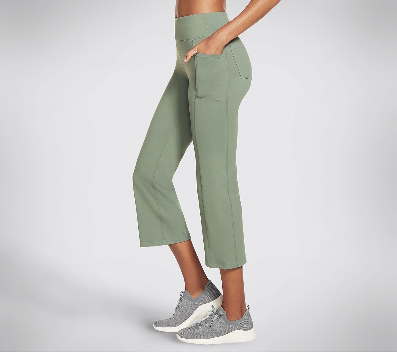 GOWALK HW CROP PANT, LIGHT GREEN Apparels Bottom View