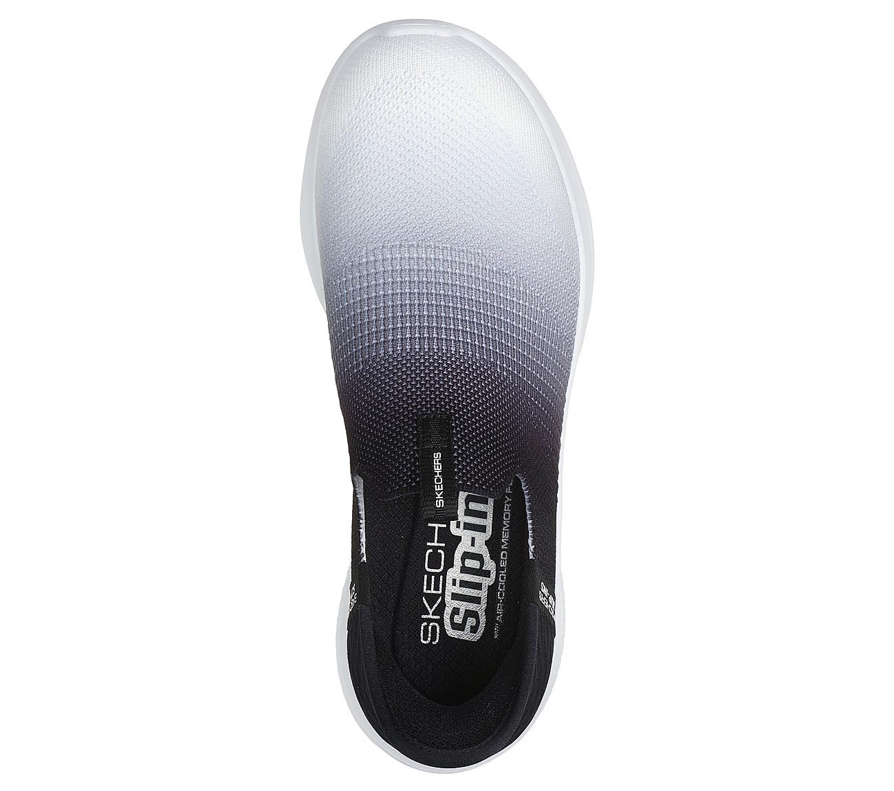 SKECHERS SLIP-INS: ULTRA FLEX 3.0 - BEAUTY BLEND, BLACK/WHITE Footwear Top View