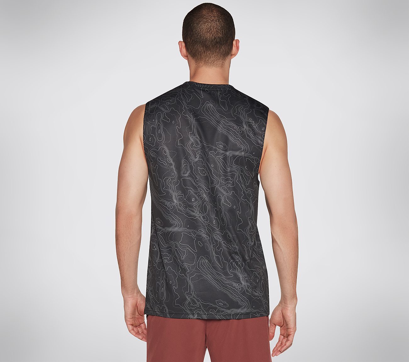 ON THE ROAD TOPO TANK, BLACK/OLIVE Apparel Top View