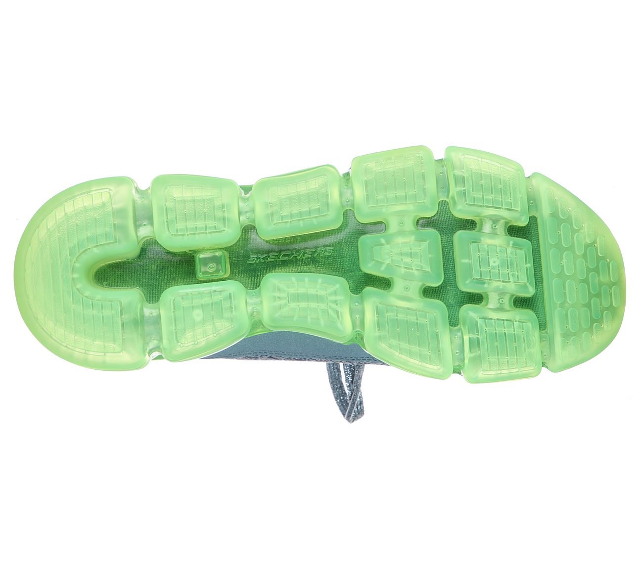 SKECH-AIR 92 - AIR TRAVEL, BLUE/LIME Footwear Bottom View