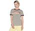 BOBS HEART STRIPES RINGER T-SHIRT, GREY