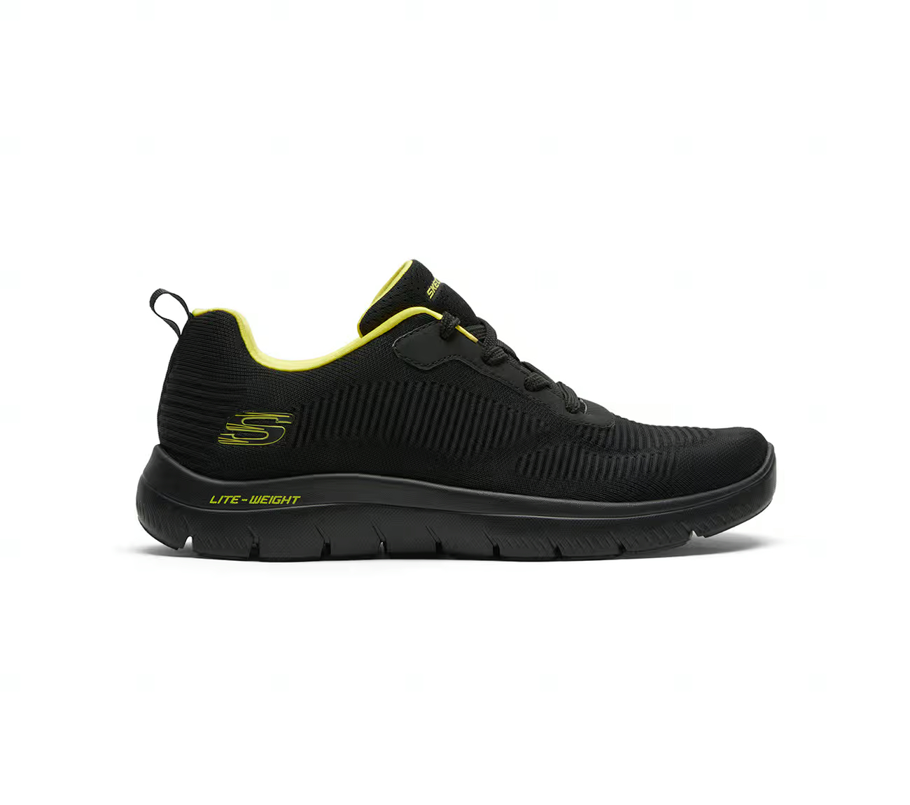 DYNAMIGHT, BLACK/LIME Footwear Lateral View