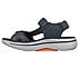 GO WALK ARCH FIT SANDAL-MISSI, CHARCOAL/ORANGE Footwear Left View