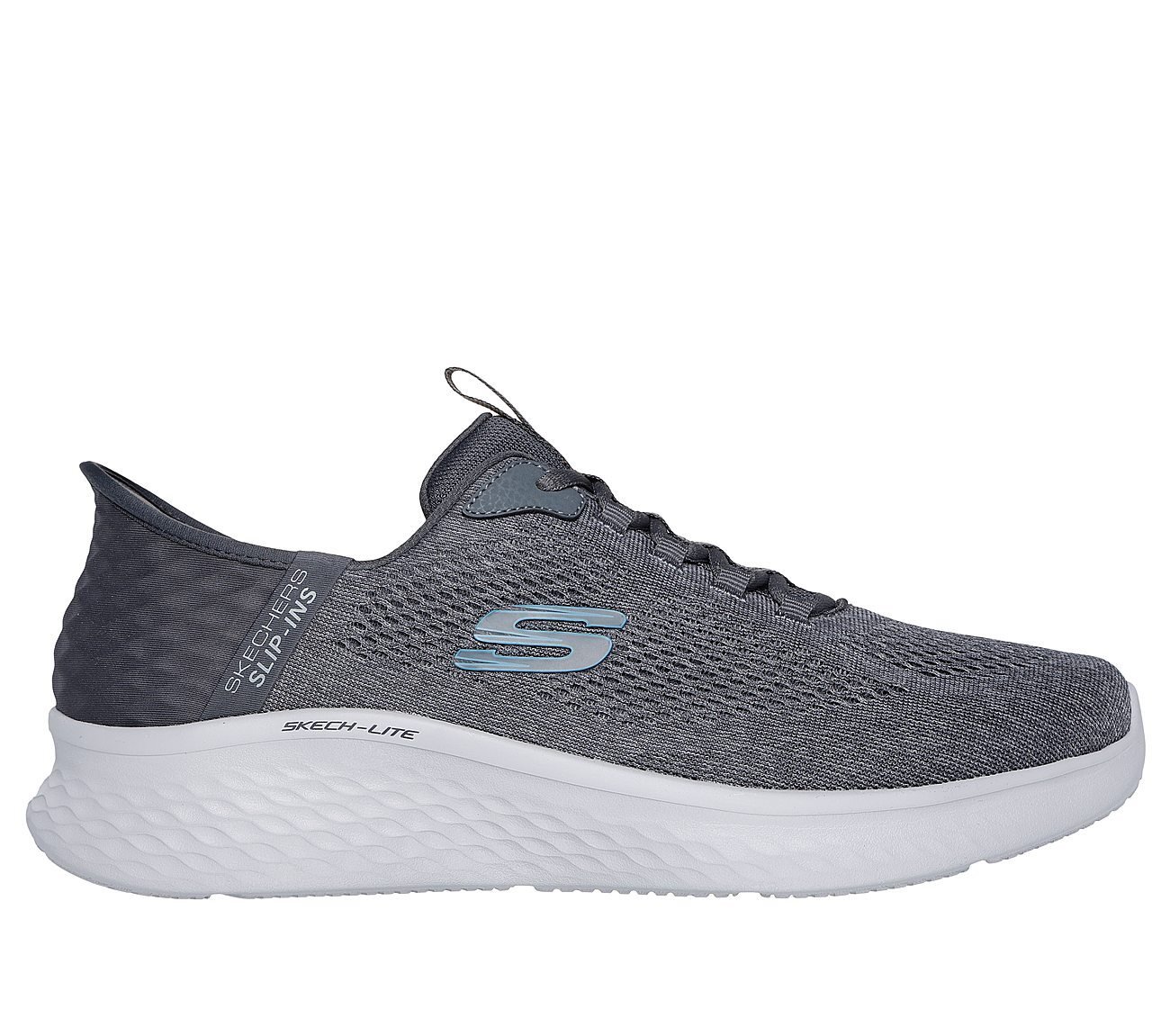 SKECHERS SLIP-INS: SKECH-LITE PRO - PRIMEBASE, CHARCOAL/BLUE Footwear Lateral View