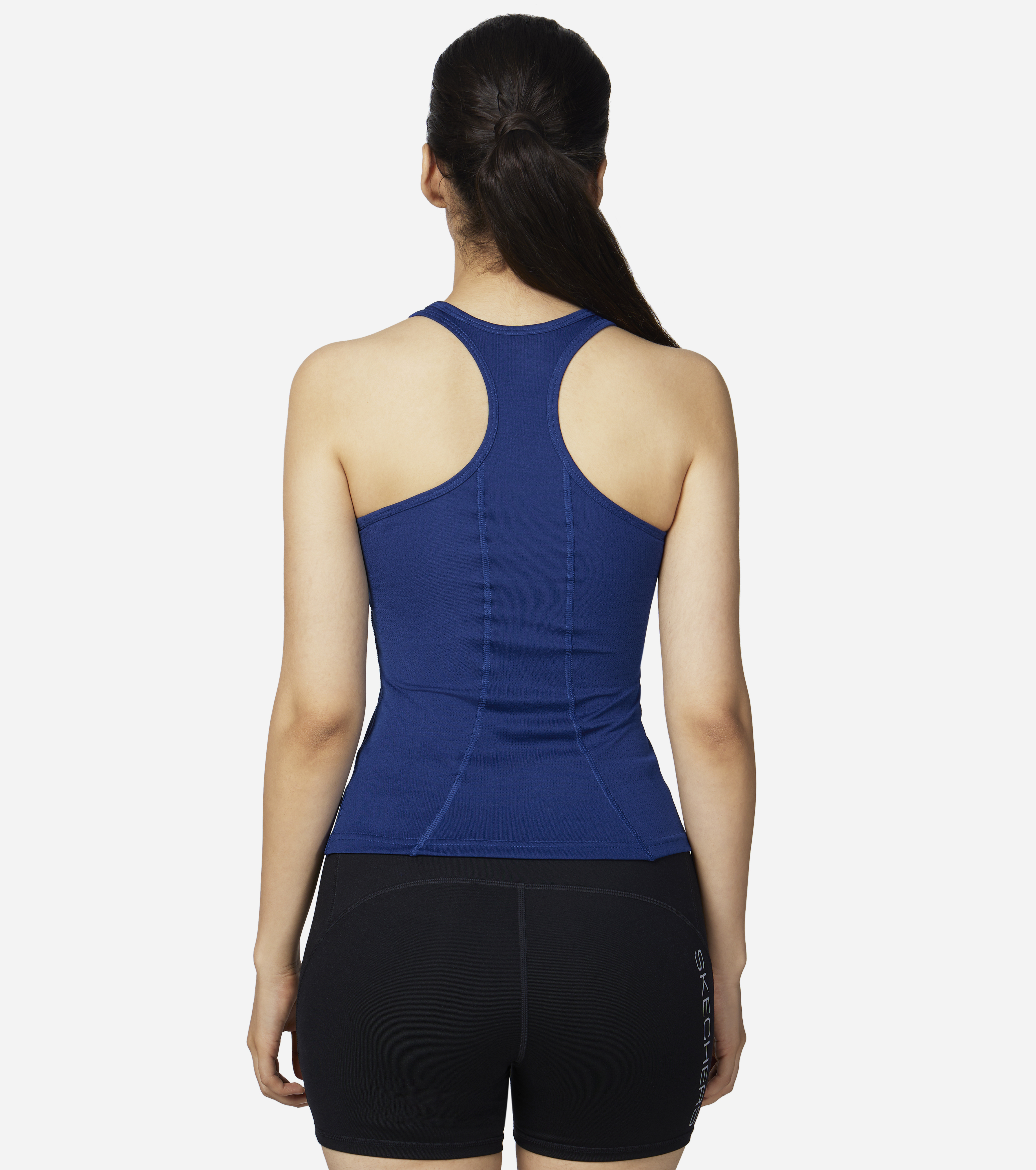 WOMENS ELITE SINGLET, BLUE/WHITE Apparel Bottom View